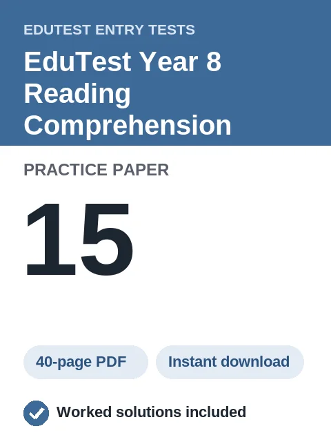 EduTest Year 8 Reading Comprehension Practice Paper 15