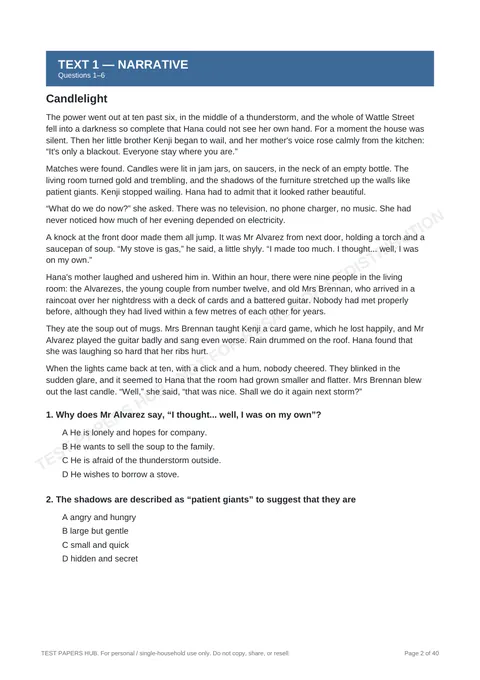 Questions preview