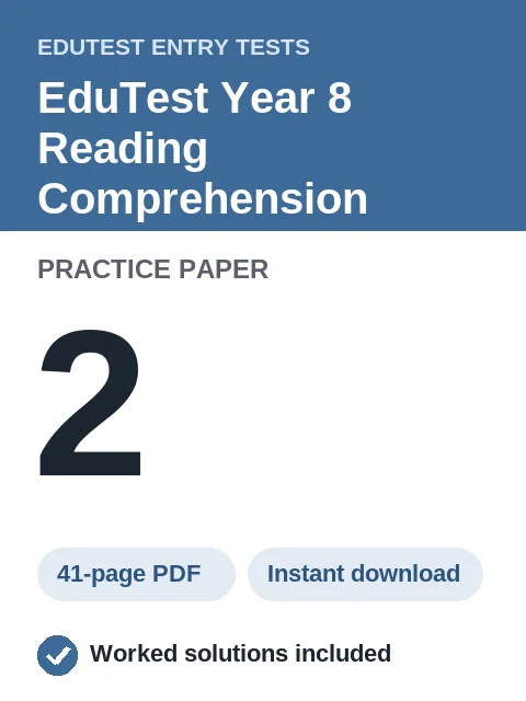 EduTest Year 8 Reading Comprehension Practice Paper 2