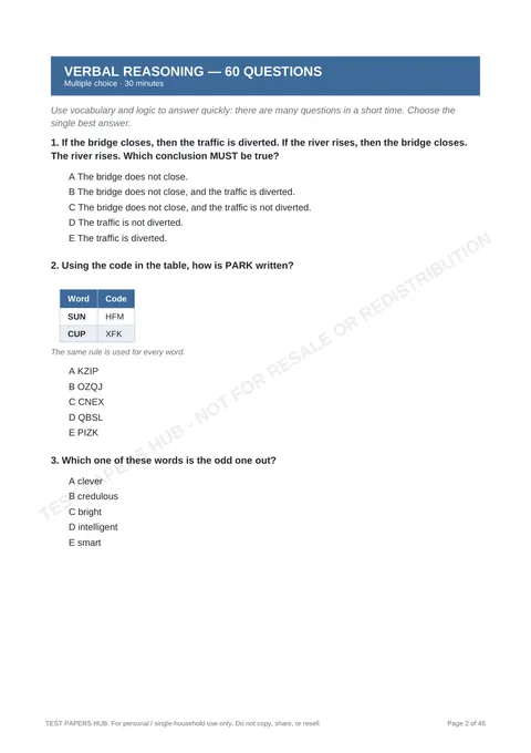 Questions preview