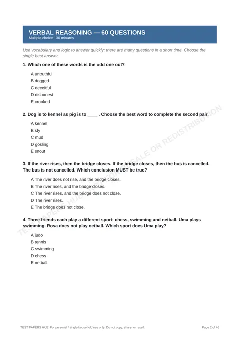 Questions preview