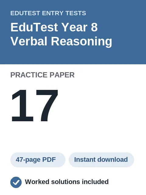 EduTest Year 8 Verbal Reasoning Practice Paper 17
