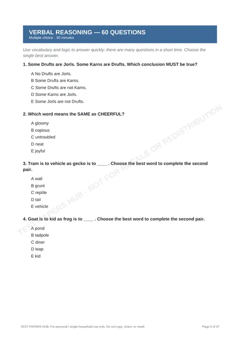Questions preview