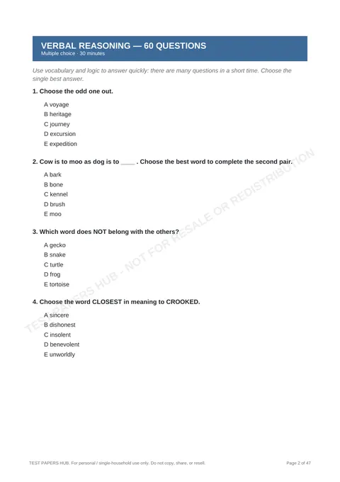Questions preview