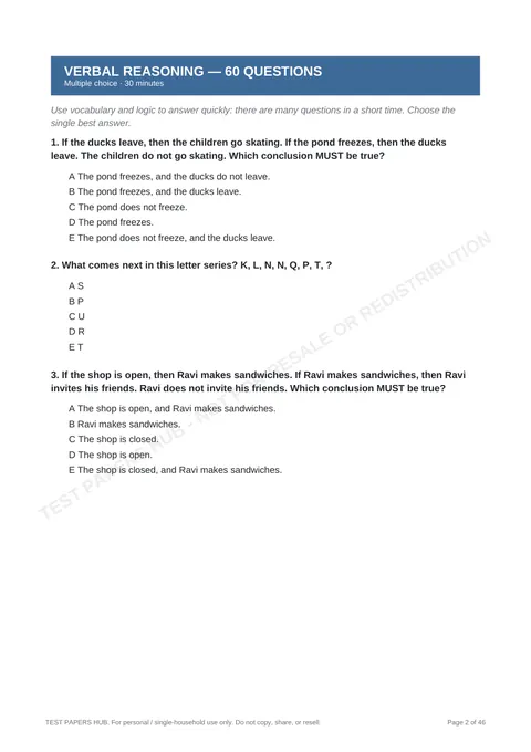 Questions preview