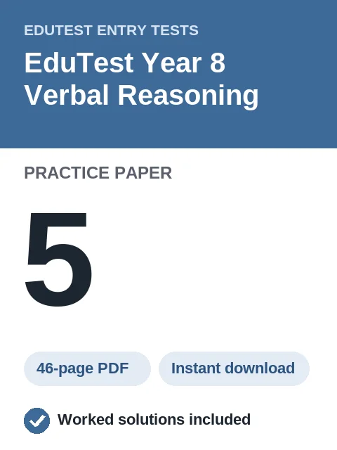 EduTest Year 8 Verbal Reasoning Practice Paper 5