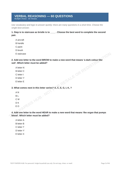 Questions preview