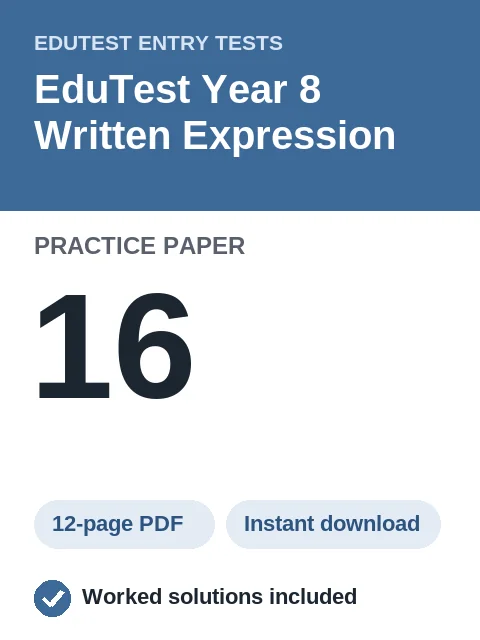 EduTest Year 8 Written Expression Practice Paper 16