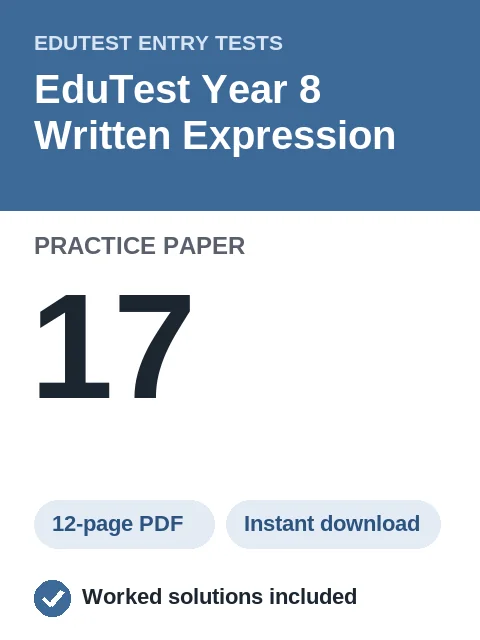 EduTest Year 8 Written Expression Practice Paper 17
