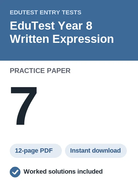 EduTest Year 8 Written Expression Practice Paper 7