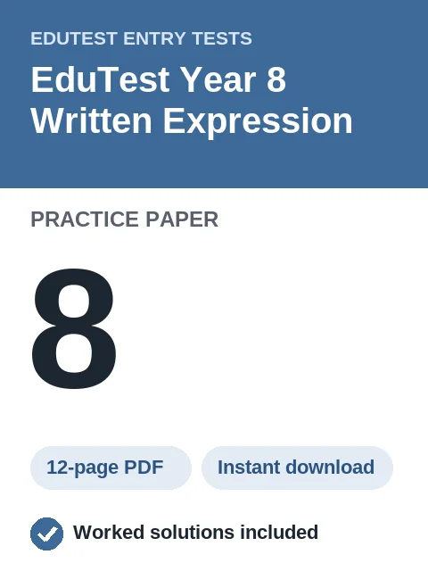 EduTest Year 8 Written Expression Practice Paper 8
