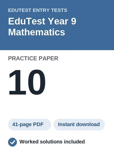 EduTest Year 9 Mathematics Practice Paper 10