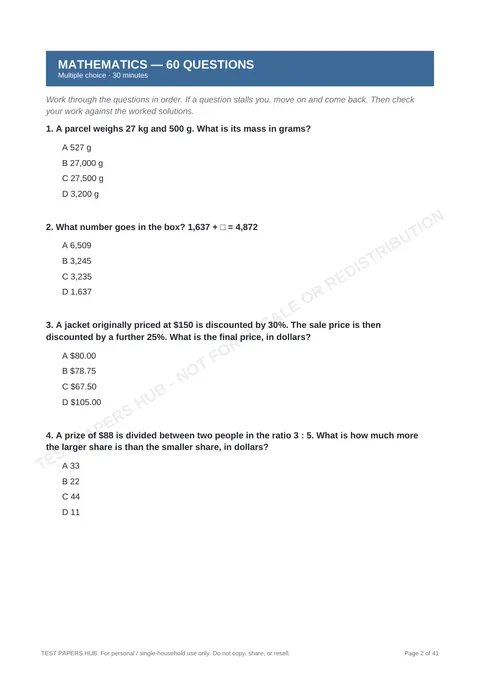 Questions preview