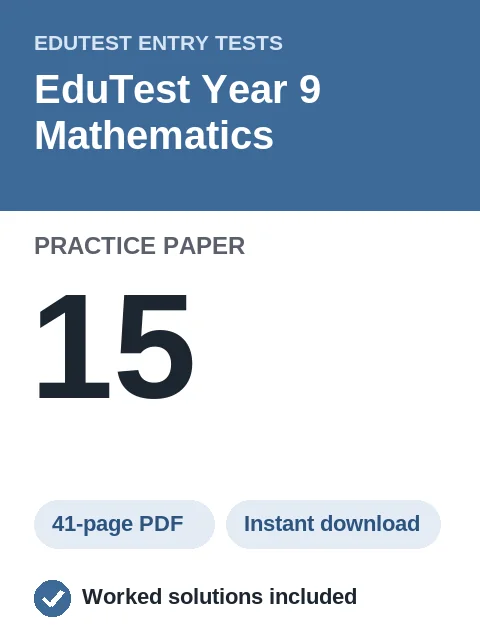 EduTest Year 9 Mathematics Practice Paper 15
