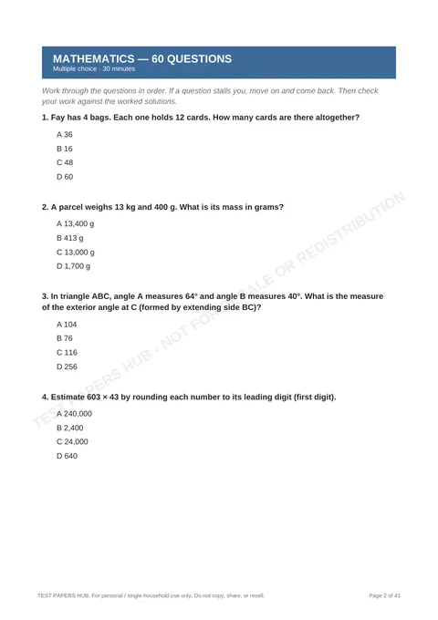 Questions preview
