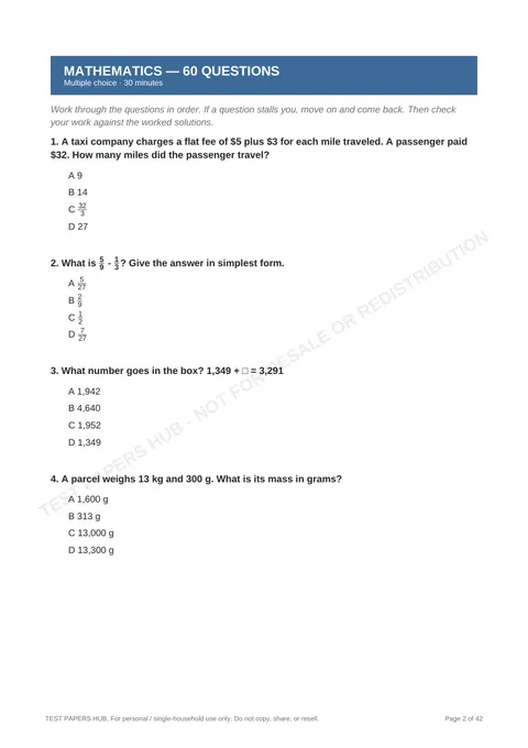 Questions preview
