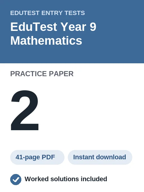 EduTest Year 9 Mathematics Practice Paper 2