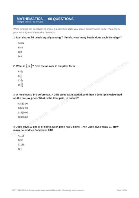 Questions preview