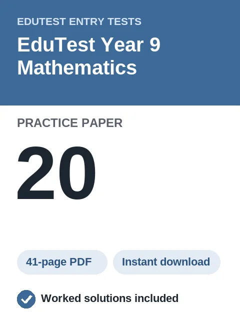 EduTest Year 9 Mathematics Practice Paper 20