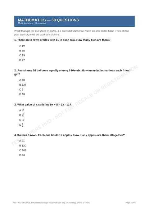 Questions preview