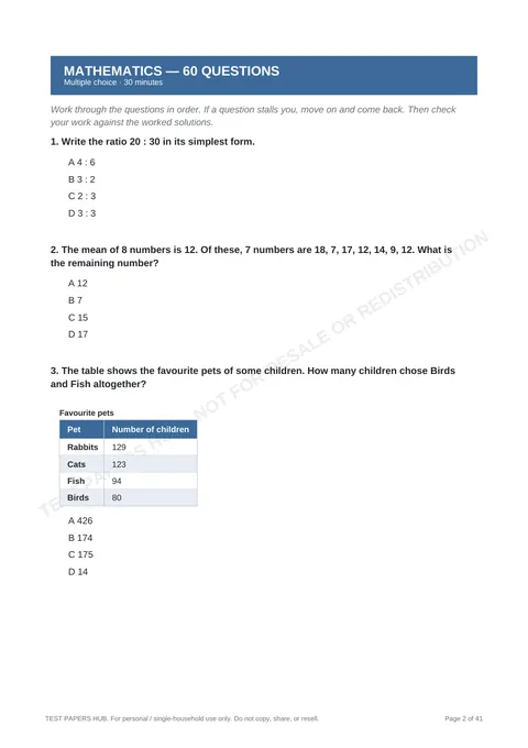 Questions preview