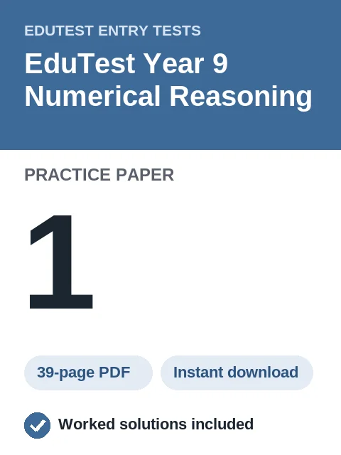 EduTest Year 9 Numerical Reasoning Practice Paper 1