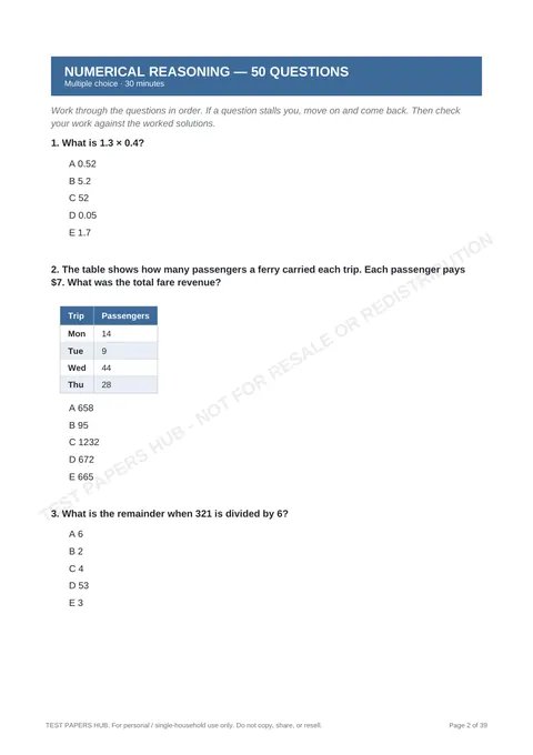 Questions preview