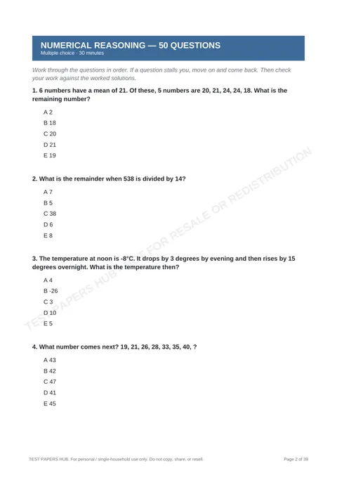 Questions preview