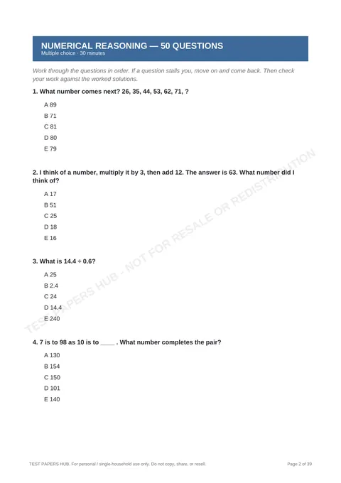 Questions preview
