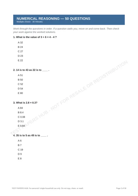 Questions preview