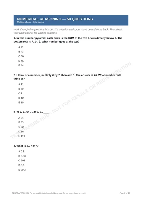 Questions preview