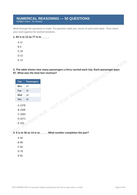 Questions preview