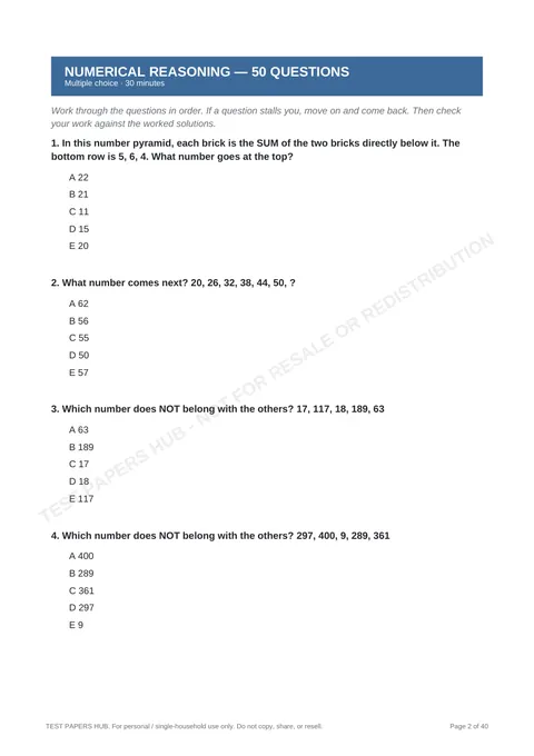 Questions preview