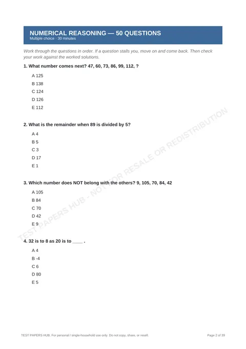 Questions preview