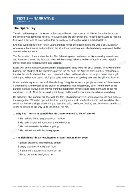 Questions preview