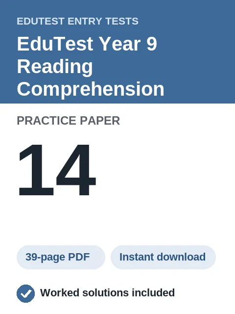 EduTest Year 9 Reading Comprehension Practice Paper 14
