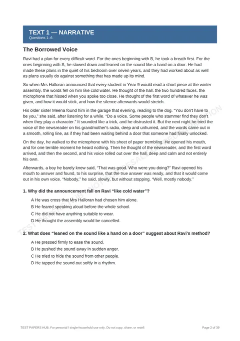 Questions preview