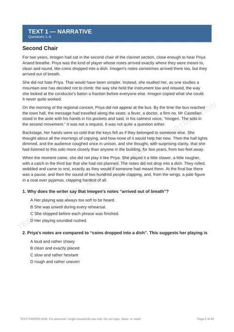 Questions preview