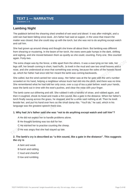 Questions preview