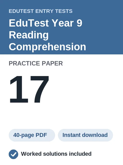 EduTest Year 9 Reading Comprehension Practice Paper 17