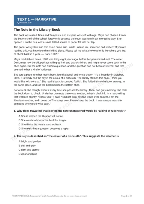 Questions preview