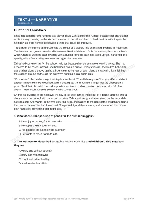 Questions preview