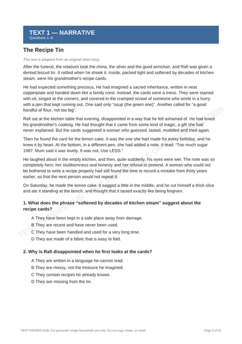 Questions preview