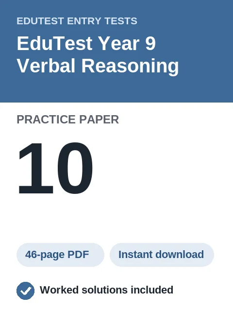 EduTest Year 9 Verbal Reasoning Practice Paper 10