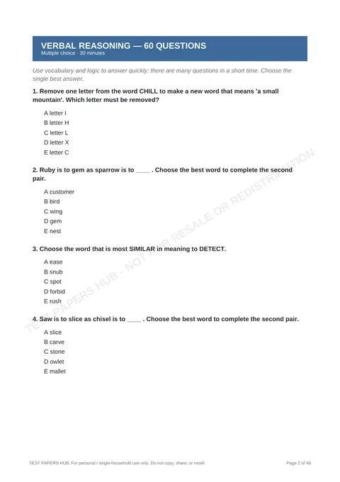 Questions preview