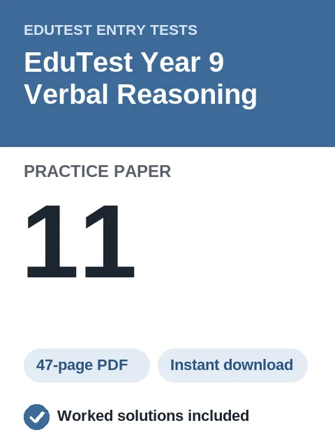 EduTest Year 9 Verbal Reasoning Practice Paper 11