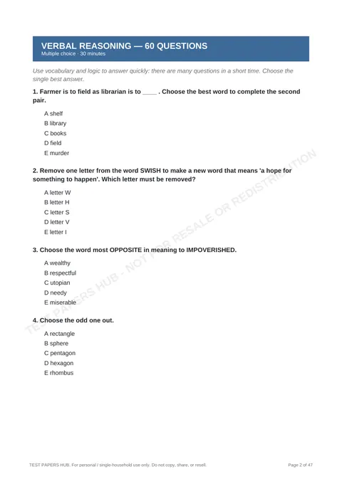 Questions preview