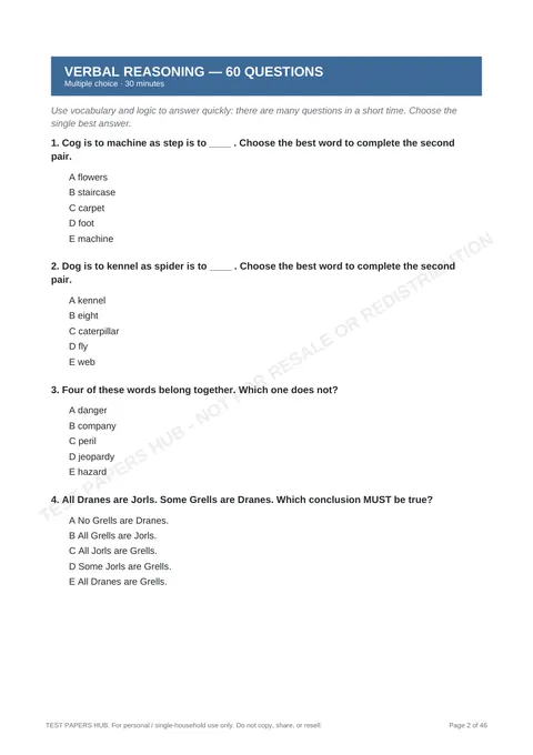 Questions preview