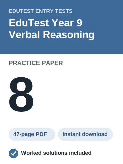 EduTest Year 9 Verbal Reasoning Practice Paper 8