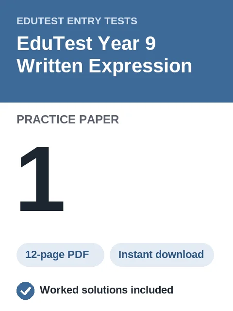 EduTest Year 9 Written Expression Practice Paper 1